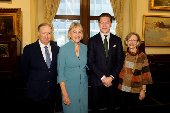 CSOA President Jeff Alexander, Event co-chair Mimi Duginger, Zell Music Director Designate Klaus Mäkelä and Event co-chair Margo Oberman